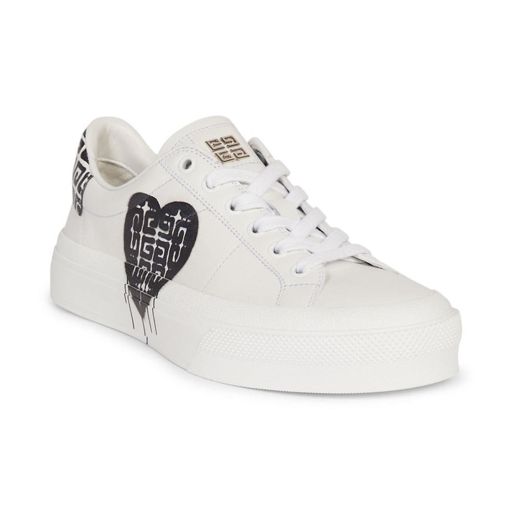 Givenchy City Sport Graffiti Logo Leather Sneakers